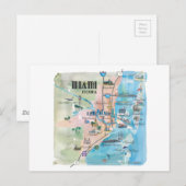 Postale Carte du métro Miami Florida (Devant / Derrière)