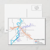 Postale Carte du métro Roma (Devant / Derrière)