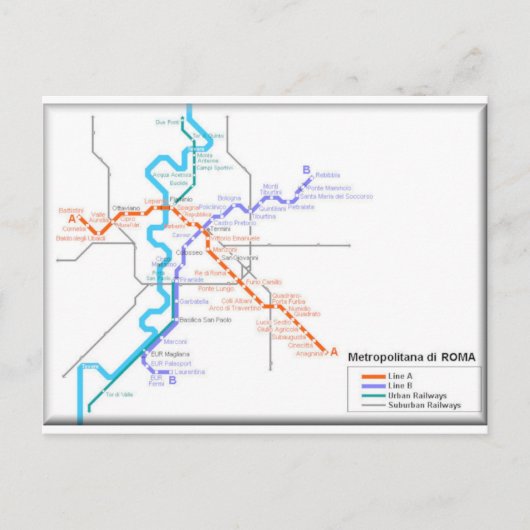 Postale Carte du métro Roma (Devant)
