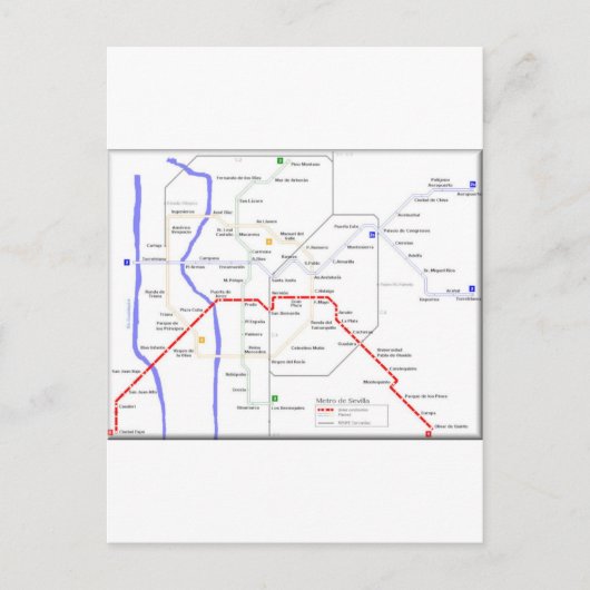 Postale Carte du métro Sevilla (Devant)
