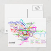 Postale Carte du métro Tokyo Japan (Devant / Derrière)