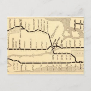 Postale Carte du métro vintage New York