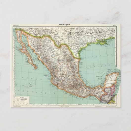 Postale - Carte du Mexique (Devant)
