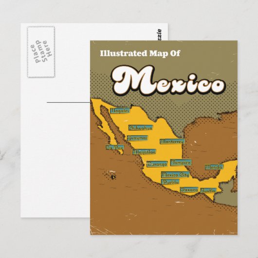 Postale Carte du Mexique (Devant / Derrière)