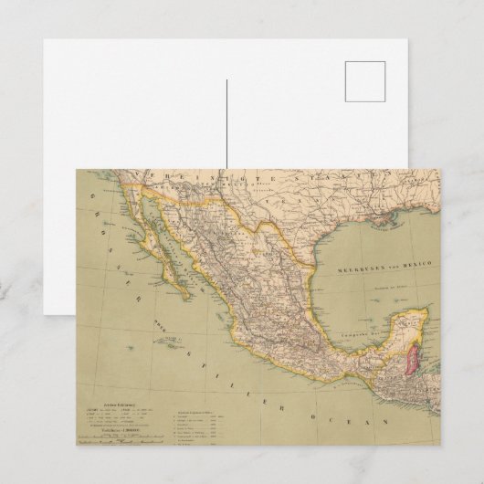 Postale Carte du Mexique (Devant / Derrière)