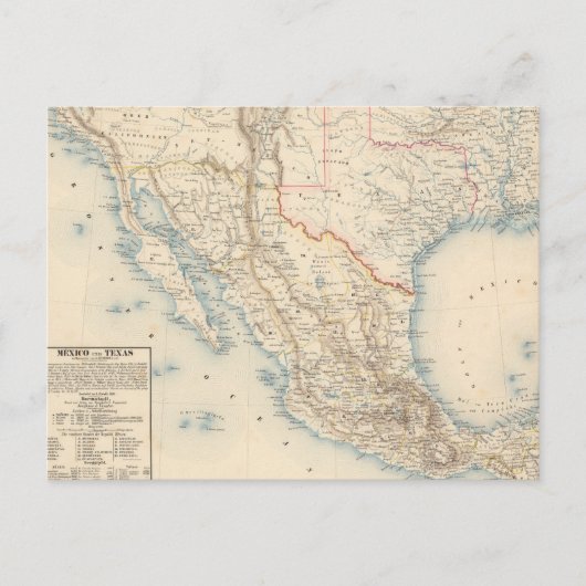 Postale Carte du Mexique et du Texas (Devant)