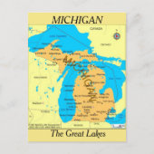 Postale Carte du Michigan (Devant)
