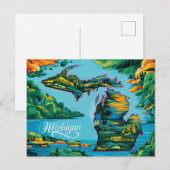 Postale Carte du Michigan (Devant / Derrière)