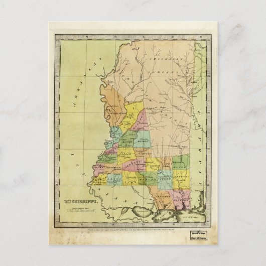 Postale Carte du Mississippi (1835) (Devant)