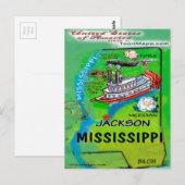 Postale Carte du Mississippi États-Unis (Devant / Derrière)