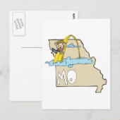 Postale Carte du Missouri MO avec dessin de Saint Louis Ar (Devant / Derrière)