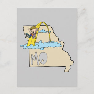 Postale Carte du Missouri MO avec dessin de Saint Louis Ar