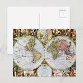 Postale Carte du monde (Devant / Derrière)