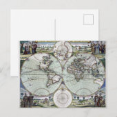 Postale Carte du monde (Devant / Derrière)