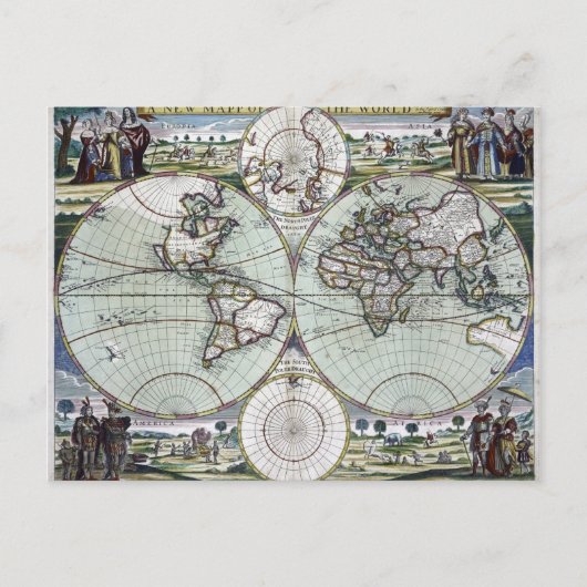 Postale Carte du monde (Devant)