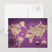 Postale Carte du monde (Devant / Derrière)