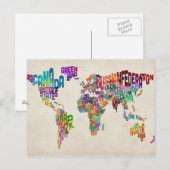 Postale Carte du monde (Devant / Derrière)