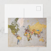 Postale carte du monde (Devant / Derrière)