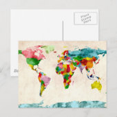 Postale Carte du monde (Devant / Derrière)