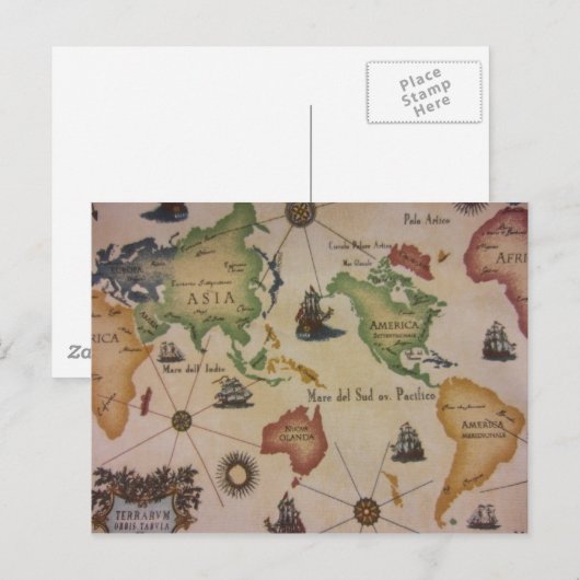 Postale Carte du monde (Devant / Derrière)