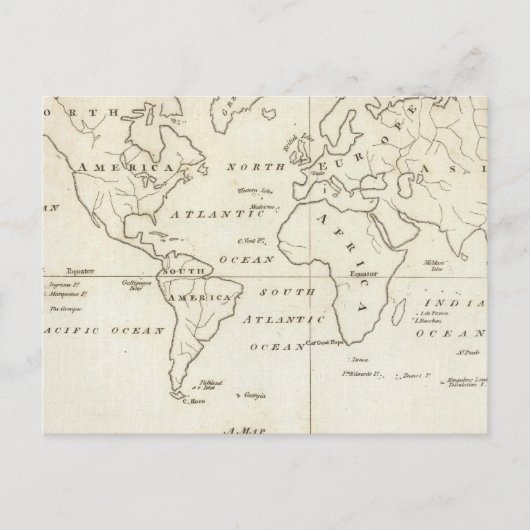 Postale Carte du monde (Devant)