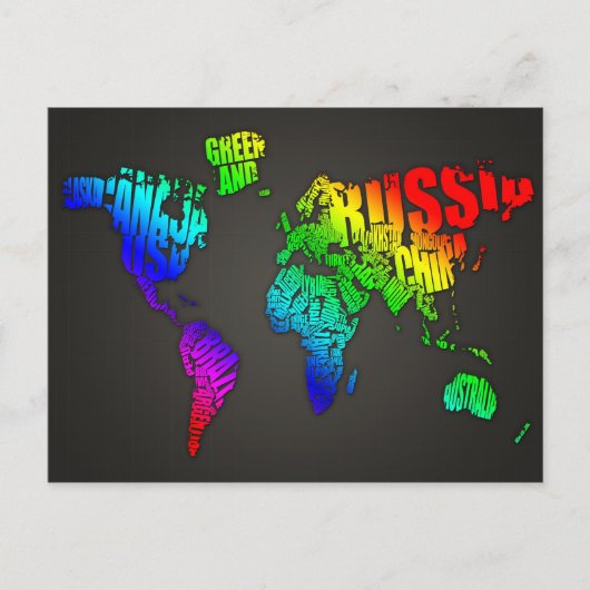 Postale Carte du monde (Devant)