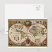 Postale Carte du monde 1630 (Devant / Derrière)