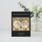 Postale Carte du monde 1660 par Frederick de Wit (Debout devant)