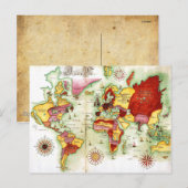 Postale Carte du monde 1675 (Devant / Derrière)