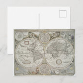 Postale Carte du monde | 1676 (Devant / Derrière)