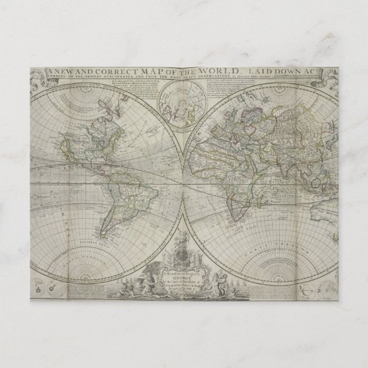 Postale Carte du monde | 1736 (Devant)