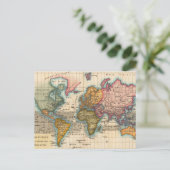 Postale Carte du Monde 1780 Bonne Antique Planisphère (Debout devant)