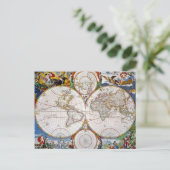 Postale CARTE DU MONDE, 17ème SIÈCLE (Debout devant)