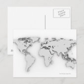 Postale Carte du monde 3D, image générée par ordinateur (Devant / Derrière)