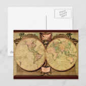 Postale Carte du monde à double hémisphère du capitaine Co (Devant / Derrière)