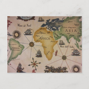 Postale Carte du monde - Afrique
