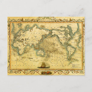 Postale Carte du monde antique