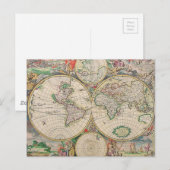 Postale Carte du monde antique (Devant / Derrière)