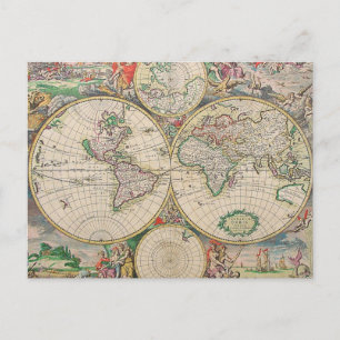 Postale Carte du monde antique
