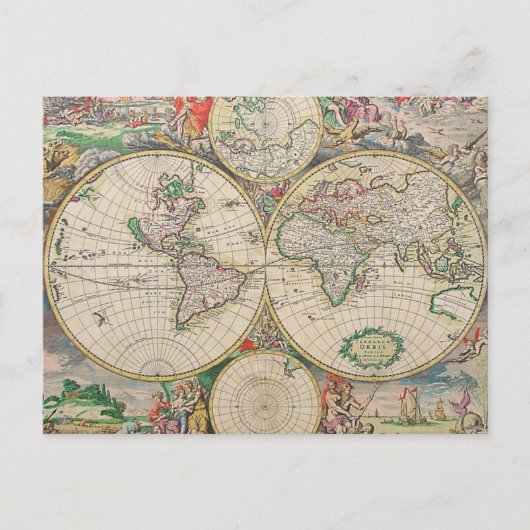 Postale Carte du monde antique (Devant)