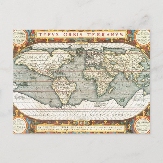 Postale Carte du monde antique (Devant)