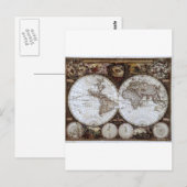 Postale Carte du monde antique (Devant / Derrière)