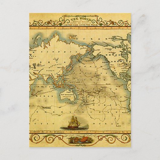 Postale Carte du monde antique (Devant)