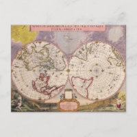 Carte du monde antique 17ème siècle