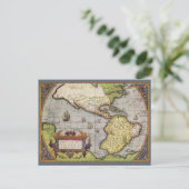 Postale Carte du monde antique des Amériques, 1570 (Debout devant)