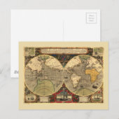 Postale Carte du monde antique nautique (Devant / Derrière)