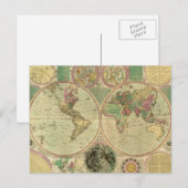 Postale Carte du monde antique par Carington Bowles, vers  (Devant / Derrière)