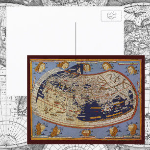 Postale Carte du monde antique Ptolémée, Johannes d'Arnshe