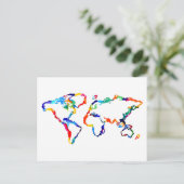 Postale Carte du monde aquarelle (Debout devant)