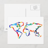 Postale Carte du monde aquarelle (Devant / Derrière)